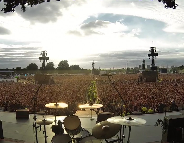 A stadium full of Green Day fans singing along to 