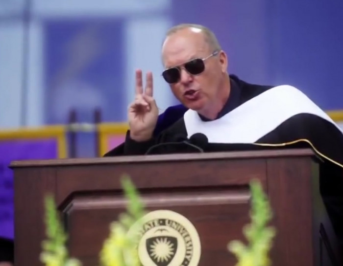 Michael Keaton closes his commencement speech with two very important