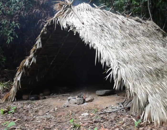 Primitive technology: A frame hut.