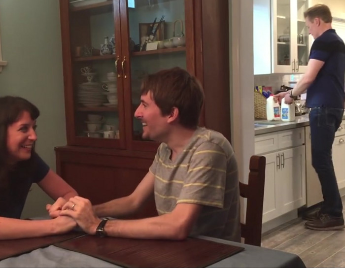 Watch A Woman Tell Her Husband Shes Pregnant While