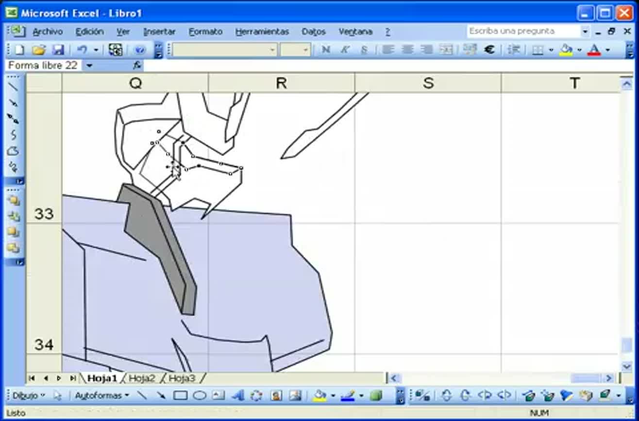 Drawing in Microsoft Excel.