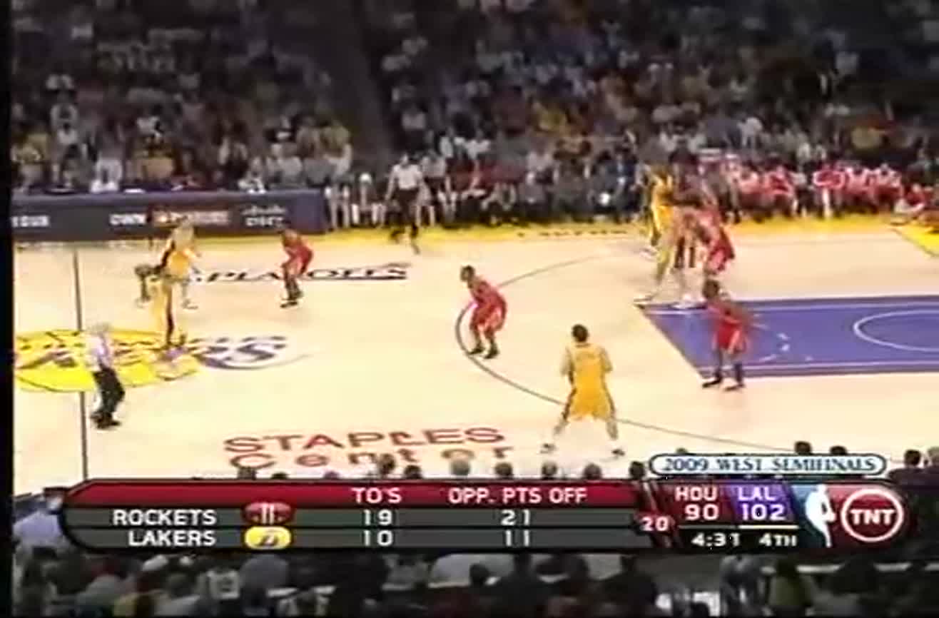 Kobe Bryant s self alley-oop dunk at NBA Playoffs.