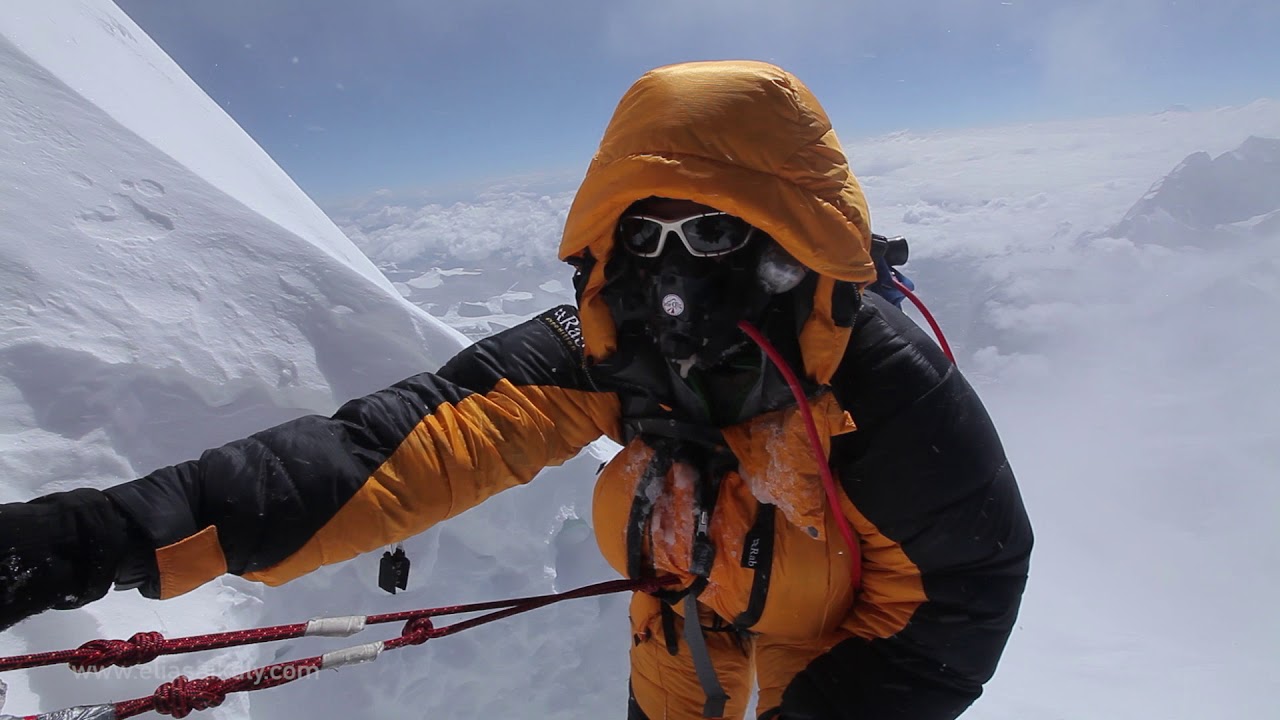 Climbing the summit of Mt. Everest