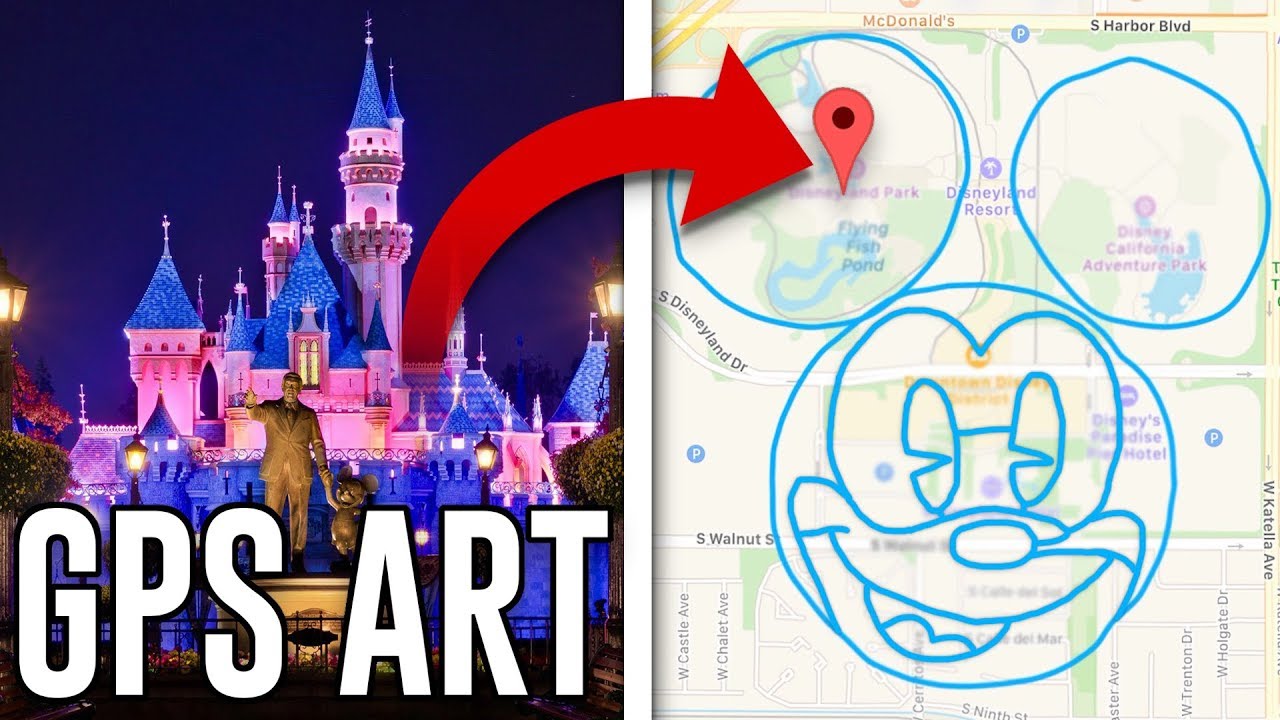 Making a huge Mickey Mouse drawing using GPS