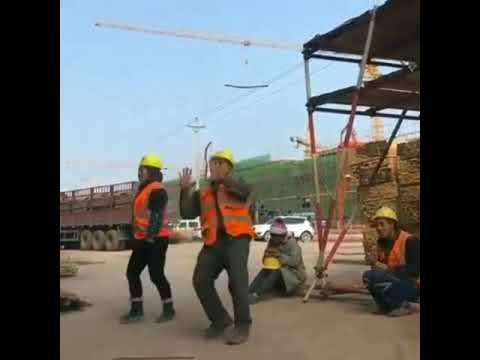 Impromptu Dance By Construction Worker