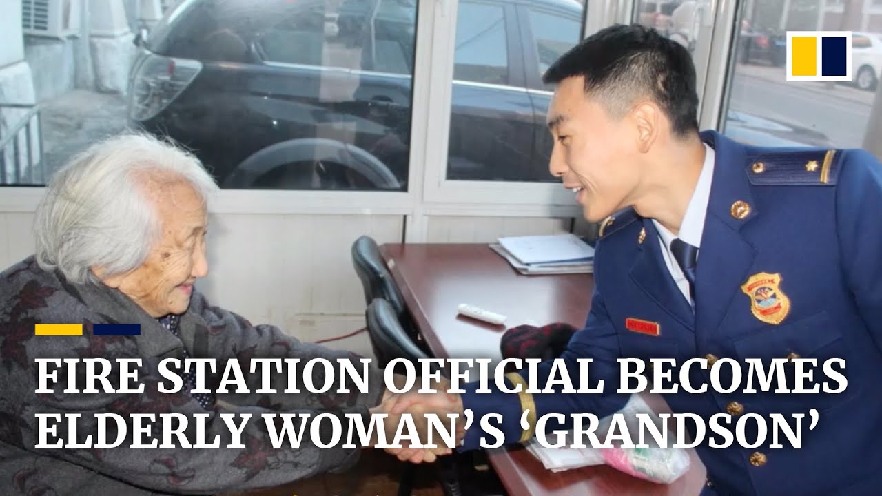 Chinese fire station official becomes elderly woman's 'grandson'