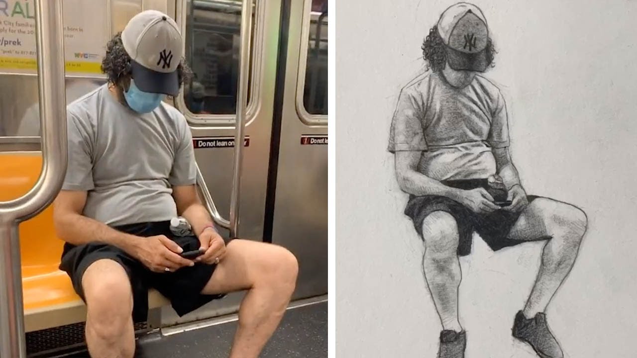 new york subway artist free drawing passenger