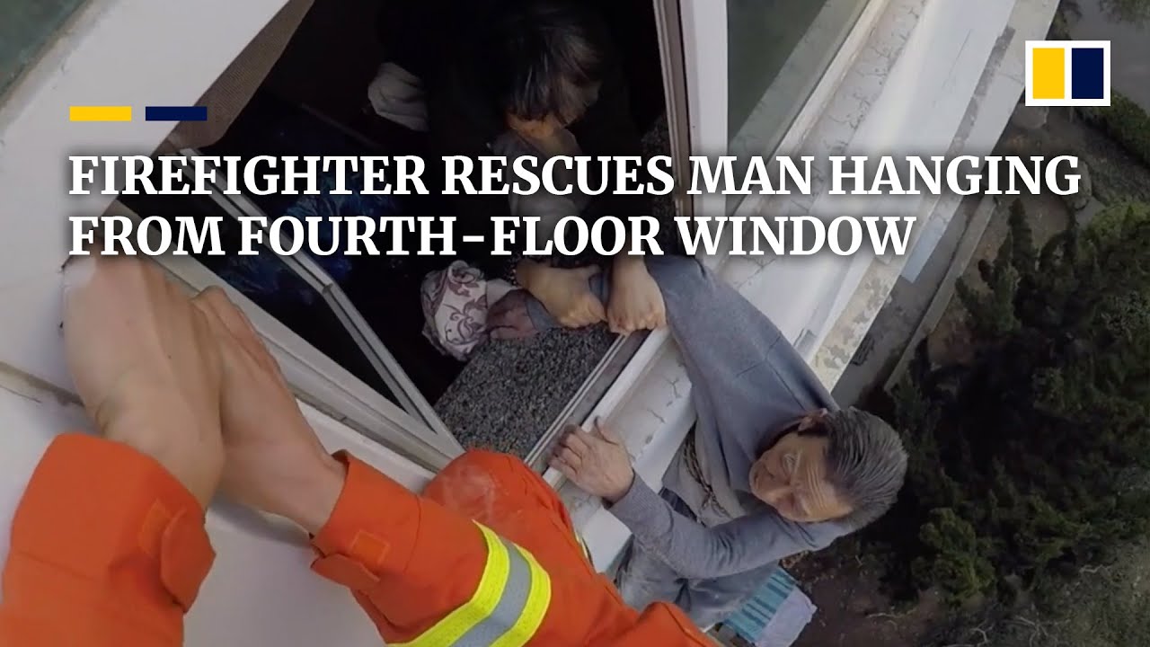 Firefighter Rescues Elderly Man Hanging From 4th-story Window