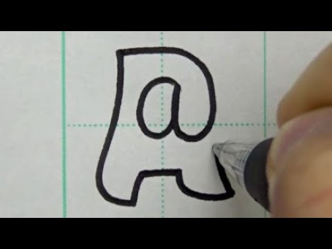 How to write calligraphy using lowercase letters inside uppercase letters.