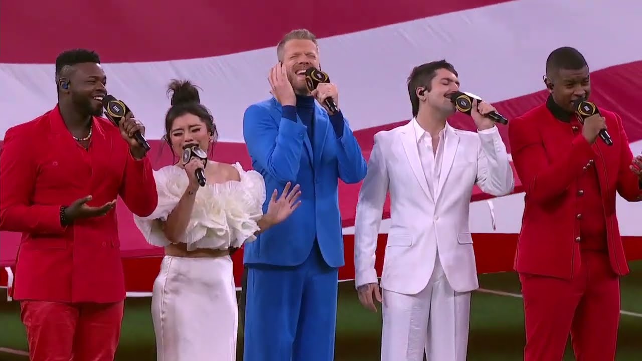 Pentatonix sings Star Spangled Banner at CFB National Championship.